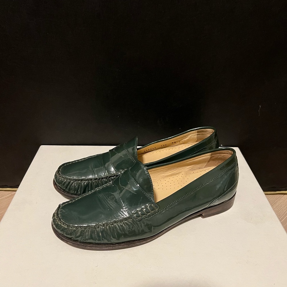 Cole Haan green penny loafers